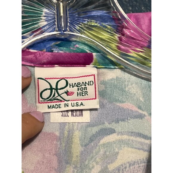 Vintage 60/70s Womens Floral Short Sleeve Blouse Size Medium Polyester USA - Picture 4 of 9